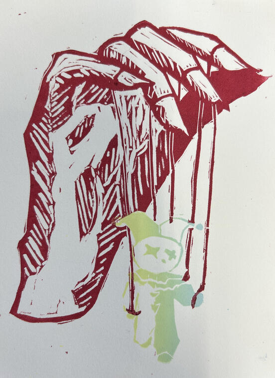 2 block relief printmaking